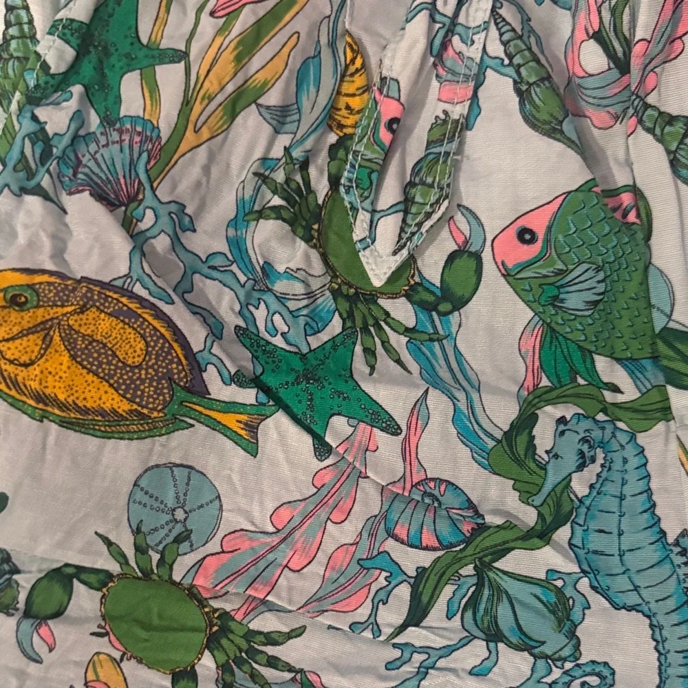 Kate Spade Under The Sea Tie-Waist Shorts